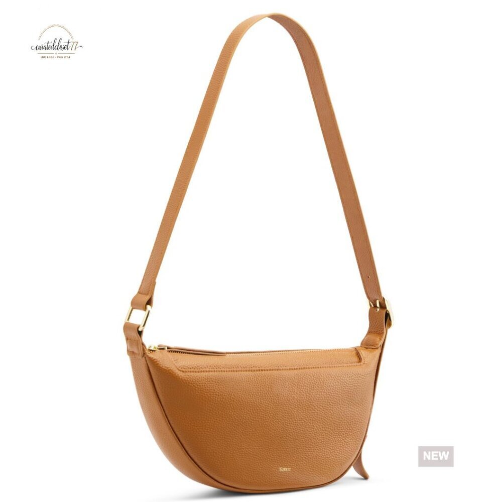 Small Leather Crossbody Bag with Adjustable Strap, Multi-Pocket Design